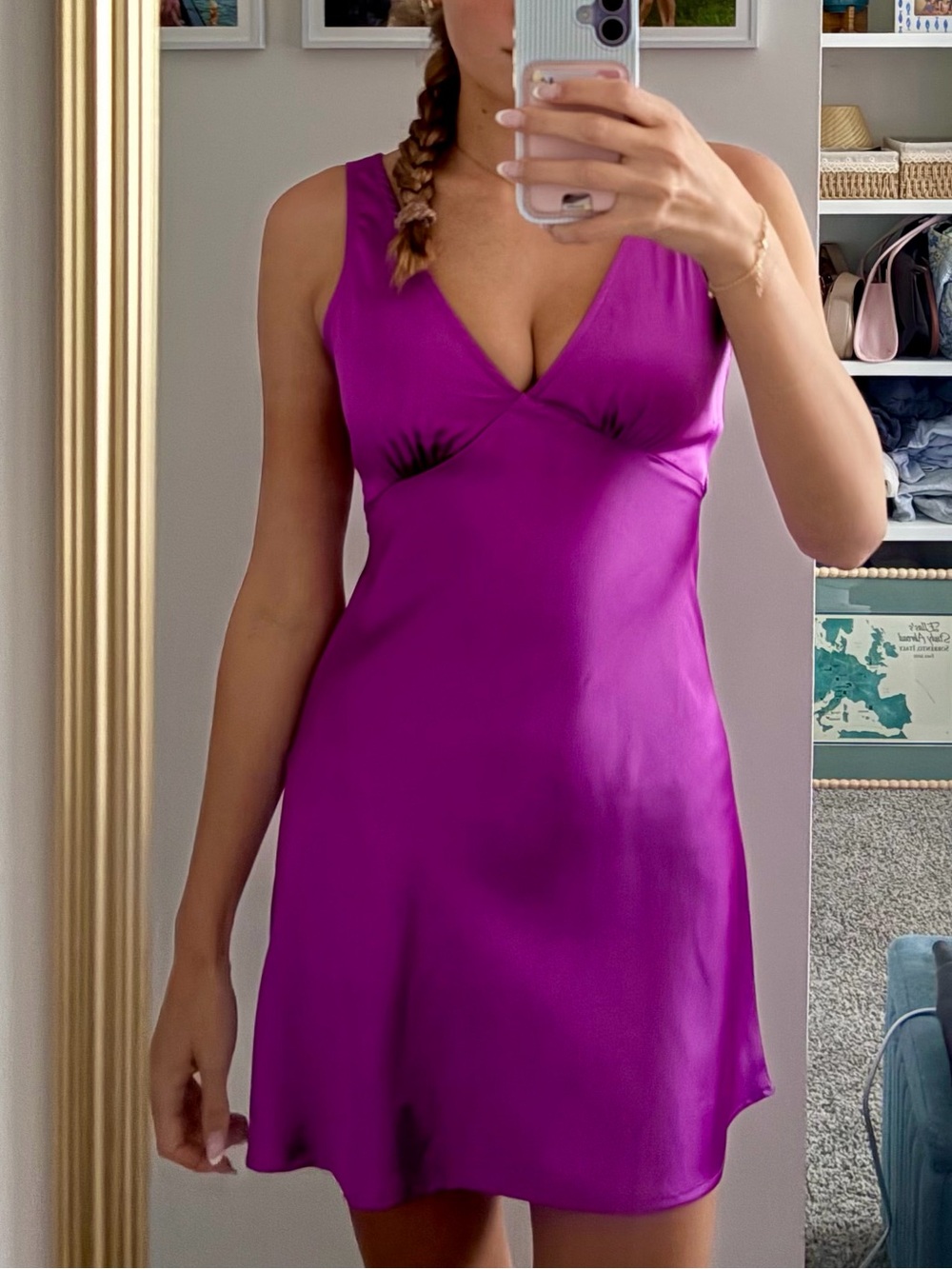 Princess Polly Women’s Satin Slip Dress - Fuchsia